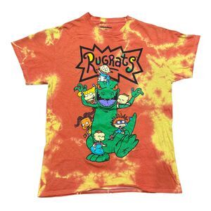 Nickelodeon Rugrats Tie‑Dye T‑Shirt Unisex Medium Orange/Yellow Retro Graphic